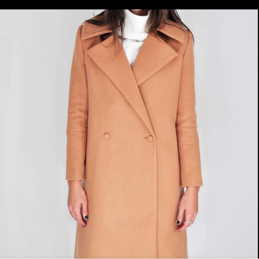 C/MEO Collective Camel Double-Breasted Wool Coat